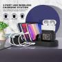 Imguardz 5 in 1 Charging Station for Multiple Devices, Multi Charger Docking Stand with Wireless Charging 3 USB Port Compatible with iPhone 12/11/AirPods/iPad/iWatch/Android Phone, Black