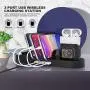 Imguardz 5 in 1 Charging Station for Multiple Devices, Multi Charger Docking Stand with Wireless Charging 3 USB Port Compatible with iPhone 12/11/AirPods/iPad/iWatch/Android Phone, Black