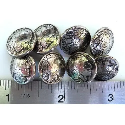 Indian Head Buttons Concho Ornament 15MM Metal 8 Piece Set Indian Head Buttons Concho Ornament 15MM Metal 8 Piece Set