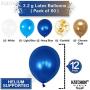 Blue and Gold Balloons Kit - 60 Pack | Gold Confetti Balloons, Navy Balloons and White Balloons | Blue Balloon Arches Kit | Blue Gold Balloons Arch Garland for Graduation Decoration, Birthday Decor