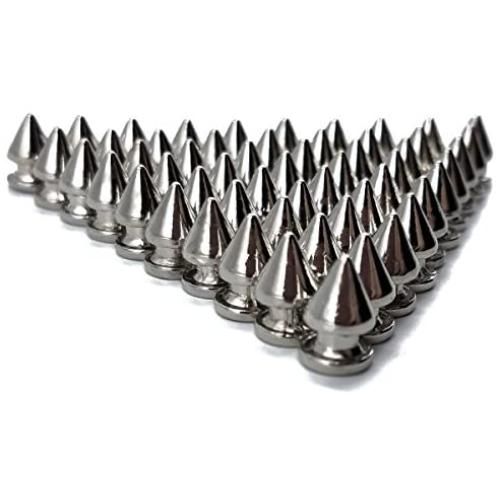 SamuRita Metal Style Mushroom Tree Spikes Leather Studs and Rivets for Crafts DIY Designs(20sets Silver)