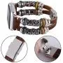 Vikoros Vintage Leather Strap Compatible with Apple Watch 38mm 40mm 42mm 44mm, Handmade Boho Fancy Cuff Bracelet Replacement Wristband for iWatch Series 5/4/3/2/1 Sport Women
