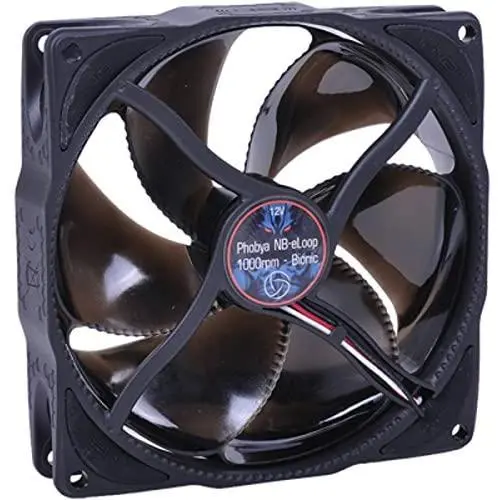 Phobya NB-eLoop Bionic 120mm Fan, 1000 RPM, Black Phobya NB-eLoop Bionic 120mm Fan, 1000 RPM, Black