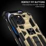 Saputu Compatible with iPhone 12 Pro Max Case, | Military Grade | Invisible Built-in Kickstand and Metal Plate, Anti-Scratch Shockproof Bumper Drop Tested Protective Cover (Gold)