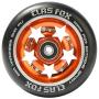 CLAS FOX 5 Stars 110mm One Pair Pro Stunt Scooter Wheels with ABEC-9 Bearings CNC Metal Core (2pcs) (Black PU Orange Core)