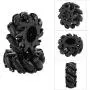 4 Pcs/Set Drive Wheel, Rubber Metal Left/Right Wheat Wheel Robot Kit Omnidirectional Wheels for RC Model Component Part Accessory