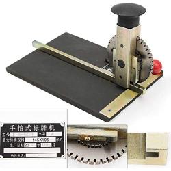 Manual Embossing Machine,Metal Embosser Alphanumeric Plate Stamping Dog Tag Embossing Marking Machine Printer with 2.0mm-5.0mm Print Wheel