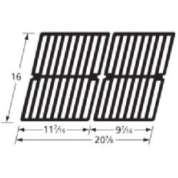 Music City Metals 63412 Gloss Cast Iron Cooking Grid Set Replacement for Gas Grill Models BBQ Tek SSS3416TB and Presidents Choice SSS3416TCS