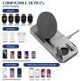 Powlaken 3 in 1 Wireless Charger, Wireless Charging Station Compatible for Apple iWatch Series SE 6 5 4 3 2 1, AirPods Pro 2, Wireless Charging Stand Dock for iPhone 11, 11 Pro Max, XR, XS, X (Grey)