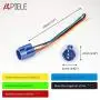 APIELE 19mm Latching Push Button Switch 12V DC Angel Eye Halo Ring LED Metal 0.74'' 1NO1NC SPDT with Wire Socket Plug (Blue LED/Black Shell)