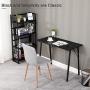 Simple Computer Desk Modern Wood Study Writing Table Small Industrial Home Office Work Desk with Metal Legs, 39.4 x 18.9 x 29.1 inch Kids Desk, Black