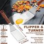 ROMANTICIST 9pc Griddle Accessories with 6.5in Extra Long Deluxe Non-Slip Handle - Premium Griddle Spatula Set in Carrying Bag for Flat Top Grill Hibachi - Perfect Grilling Gift on Birthday Wedding