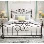 Vintage Sturdy Metal Bed Frame Queen Size with Vintage Headboard and Footboard Platform Base Bed Frame No Box Spring Needed Steel Bed，Antique Brown，Queen.