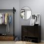 LYNSLIM 32” Black Metal Frame Round Vanity Mirror - Decorative Wall Mirror for Bedroom Bathroom Washroom Living Room Entrance Mirror (Black, 32in)