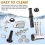 Powerful ALTRA Electric Food Meat Grinder, Heavy Duty Multifunction Meat Mincer Sausage Stuffer with Sausage Tube & Kubbe Maker, 2 Stainless Steel Blades, 3 Sizes Plates, Concealed Storage Box Design