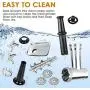 Powerful ALTRA Electric Food Meat Grinder, Heavy Duty Multifunction Meat Mincer Sausage Stuffer with Sausage Tube & Kubbe Maker, 2 Stainless Steel Blades, 3 Sizes Plates, Concealed Storage Box Design