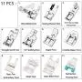11Pcs Presser Feet, Sewing Machine Kit Household DIY Spare Parts Accessories for Sewing Machine Brother Singer Janome Toyota 11Pcs Presser Feet, Sewing Machine Kit Household DIY Spare Parts Accessories for Sewing Machine Brother Singer Janome Toyota