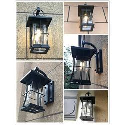 EERU Waterproof Outdoor Wall Sconce Light fixtures, Exterior Wall Lantern Outside Lamps Black Metal with Clear Bubble Glass, Perfect for Exterior Porch Patio House