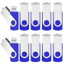 20 Pack 2GB Flash Drive Bulk USB Memory Stick Thumb Drive Bulk Swivel Design Blue