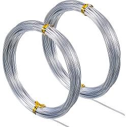 65.6 Feet Silver Aluminum Craft Wire, Soft and Flexible Metal Armature Wire for DIY Manual Arts and Crafts (1.5 mm)