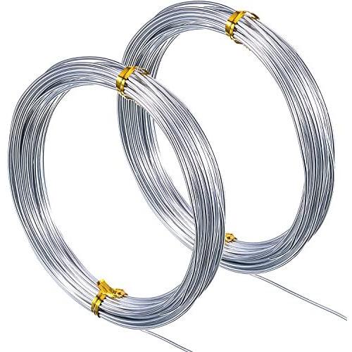 65.6 Feet Silver Aluminum Craft Wire, Soft and Flexible Metal Armature Wire for DIY Manual Arts and Crafts (1.5 mm)