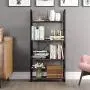 Homfa Bookshelf Rack 4 Tier Vintage Bookcase Shelf Storage Organizer Modern Wood Look Accent Metal Frame Furniture Home Office Homfa Bookshelf Rack 4 Tier Vintage Bookcase Shelf Storage Organizer Modern Wood Look Accent Metal Frame Furniture Home Office