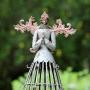 Attraction Design Antiqued Praying Metal Garden Angel Statue with Hooks, Indoor Outdoor Angel Yard Art Decor Lawn Patio Decorations Holiday Decor Garden Gift Idea, 18’’H (Praying Angel-A)