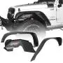 Hooke Road Flat Fender Flares + Front Inner Fender Liners Kit Compatible with Jeep Wrangler JK & Unlimited 2007-2018 2/4 Doors Hooke Road Flat Fender Flares + Front Inner Fender Liners Kit Compatible with Jeep Wrangler JK & Unlimited 2007-2018 2/4 Doors
