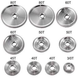 VEVOR 10PCS Metal Lathe Gears, Precise Mini Lathe Replacement Gears, Change Gear with Lathe Belt, Metal Gear Set 2x80T, 2x60T, 2x50T, 1x45T, 2x40T, 1x30T for CJ0618 Mini Lathes & Milling Machines