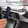 ZOVER iPhone Xs Max Magnetic Case with Detachable Card Holder Support Wireless Charging Car Mount Credit Cards Slot Genuine Leather Case Adhere to Anywhere Reusable Rectangular Metal Plates Navy Blue