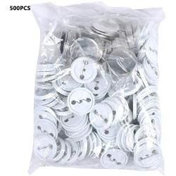 500Pcs 44mm/1.75in Blank Badge Buttons DIY Button Badge Parts Metal Cover Transparent Film Suitable for Clothing and Home Decoration Arts Crafts Supplies