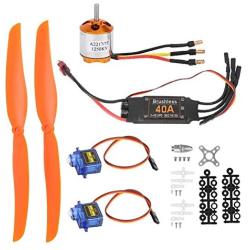 A2217 1250KV Brushless Motor+with 40A ESC Set SG90 9G Micro Servo 8060 Propeller for RC Plane RC Airplane Parts RC Airplane Accessories (#1)