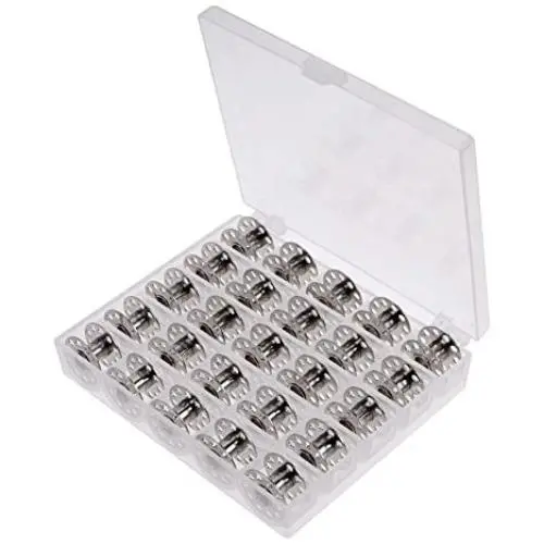 LIGONG 25 Pieces Metal Sewing Machine Bobbins with Storage Case LIGONG 25 Pieces Metal Sewing Machine Bobbins with Storage Case