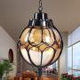 IJ INJUICY Outdoor Hanging Lamp Lantern, Waterproof Pendant Lighting Fixture in Painted Metal with Glass Globe, Exterior Ceiling Light for Porch, Entryway,Restaurant 9.1'' (Black)