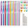 Vodiye 37 PCS Crochet Hooks Set, Coloured Aluminum Ergonomic Handle Crochet, Hook Needles for Arthritic Hands, with Stitch Markers and Large-Eye Blunt Needles Vodiye 37 PCS Crochet Hooks Set, Coloured Aluminum Ergonomic Handle Crochet, Hook Needles for Arthritic Hands, with Stitch Markers and Large-Eye Blunt Needles