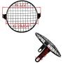 Set 6-1/2 Round Amber Lens Headlight + Metal Mesh Grille Cover + 35mm-43mm Headlamp Mount Brackets