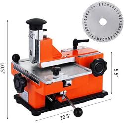 Happybuy Semi Automatic Sheet Embosser 2 to 4 Characters per Second Metal Embosser Working Plate 7.8inch x 5.3inch Embossing Label Maker Machine with 4mm Aluminum