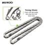 SCITOO TK10120 (96 Links - Single Row) HD Heavy Duty Timing Chain Kit (2 HD Metal Steel Guide Rails & Bolts) COMPATIBLE WITH 85-95 Toyota 2.4L 4Runner Pickup Celica 4-Cylinder 22RE 22REC 22RTEC