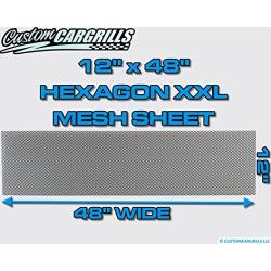 CCG 12''x48'' Hexagon XXL Grill Mesh Sheet - Gloss Black