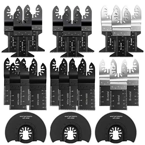 Oscillating Saw Blades 25 PC Metal Wood Multitool Blades Quick Release Cutting Blade Fit Dewalt Milwaukee Dremel Chicago Rockwell Fein Bosch Multimaster Makita Oscillating Saw Blades 25 PC Metal Wood Multitool Blades Quick Release Cutting Blade Fit Dewalt Milwaukee Dremel Chicago Rockwell Fein Bosch Multimaster Makita