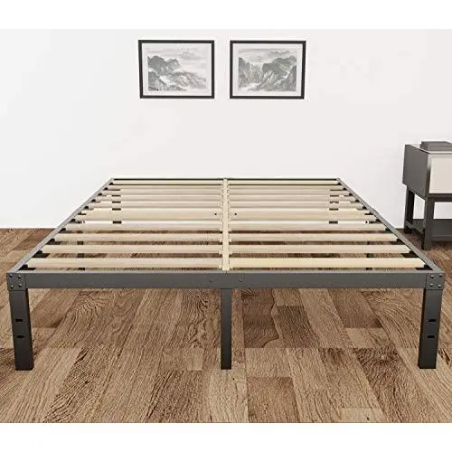 3800lbs Heavy Duty,14 Inch Steel & Wooden Slat Support Reinforced Platform Bed Frame,Mattress Foundation/No Box Spring Needed/Easy Assembly/Noise Free,Twin/Twin XL/Full/Queen/King(California King) 3800lbs Heavy Duty,14 Inch Steel & Wooden Slat Support Reinforced Platform Bed Frame,Mattress Foundation/No Box Spring Needed/Easy Assembly/Noise Free,Twin/Twin XL/Full/Queen/King(California King)