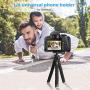 UBeesize Phone Tripod, Portable and Flexible Tripod with Wireless Remote and Universal Clip, Compatible with All Cell Phones/ Cameras, Cell Phone Tripod Stand for Video Recording(Black