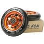CLAS FOX 5 Stars 110mm One Pair Pro Stunt Scooter Wheels with ABEC-9 Bearings CNC Metal Core (2pcs) (Black PU Orange Core)