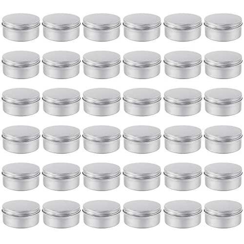 Moretoes 36pcs 4oz Metal Round Tins Aluminum Empty Candle Tins with Screw Lid for Salve, Spices or Candles