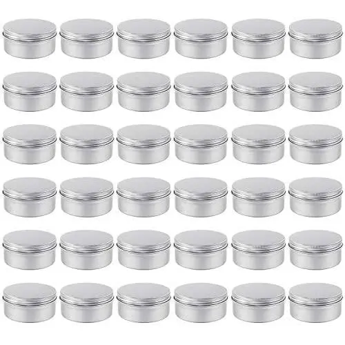 Moretoes 36pcs 4oz Metal Round Tins Aluminum Empty Candle Tins with Screw Lid for Salve, Spices or Candles