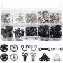 100 Pairs 3 Styles Skirt Sewing Hooks and Eyes, Sewing Snaps Kit Hook and Eye Closures Metal Snaps Buttons Fasteners Press Studs for Trousers Skirt Dress Bra Sewing DIY Crafting, 2 Colors 100 Pairs 3 Styles Skirt Sewing Hooks and Eyes, Sewing Snaps Kit Hook and Eye Closures Metal Snaps Buttons Fasteners Press Studs for Trousers Skirt Dress Bra Sewing DIY Crafting, 2 Colors
