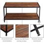 GreenForest Coffee Table Industrial for Living Room Metal Frame Open Shelf Storage, Walnut