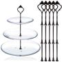 5 x sets 3 Tier Classical Crown Cake Stand Plate Display Holder Handle Fittings Black Metal for Tea Shop Room Hotel Wedding Well Polished Simple luxuryed Elegant luxury