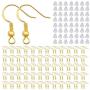 Sailanzi 200pcs Gold Earring Hooks with 200pcs Soft Clear Bullet Earring Backs for DIY Earring Jewelry Making 11782