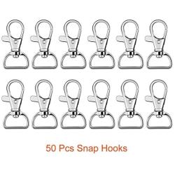 Paxcoo 100 Pcs Metal Swivel Lanyard Snap Hook with Key Rings